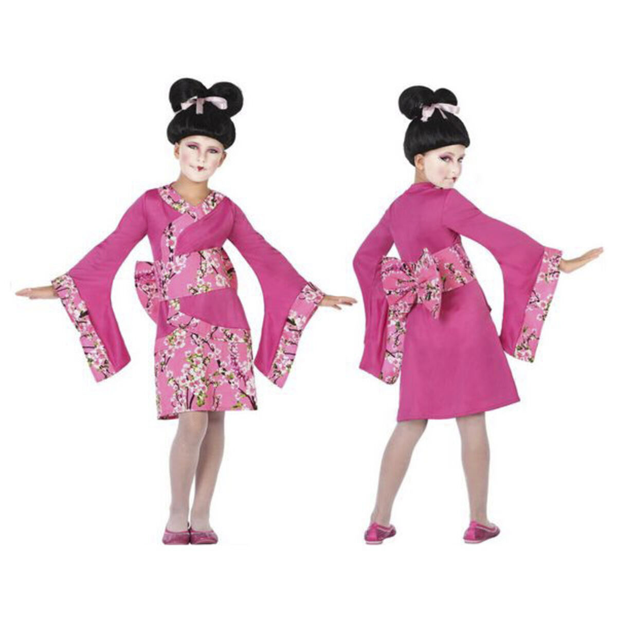 Costume for Children Geisha Fuchsia pink (3 Pcs) 5-6 Years